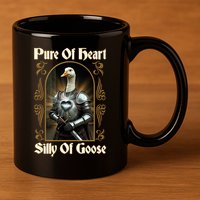 Funny Pure Of Heart Silly Of Goose Sir Goose In Knight Armor 11oz C Handle Ceramic Mug