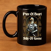 Funny Pure Of Heart Silly Of Goose Sir Goose In Knight Armor 11oz C Handle Ceramic Mug