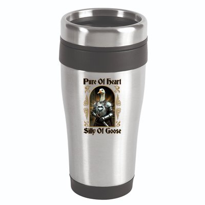 Funny Pure Of Heart Silly Of Goose Sir Goose In Knight Armor 16oz Travel Tumbler