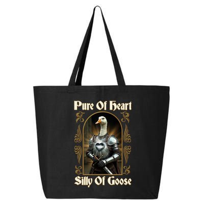 Funny Pure Of Heart Silly Of Goose Sir Goose In Knight Armor 25L Jumbo Tote