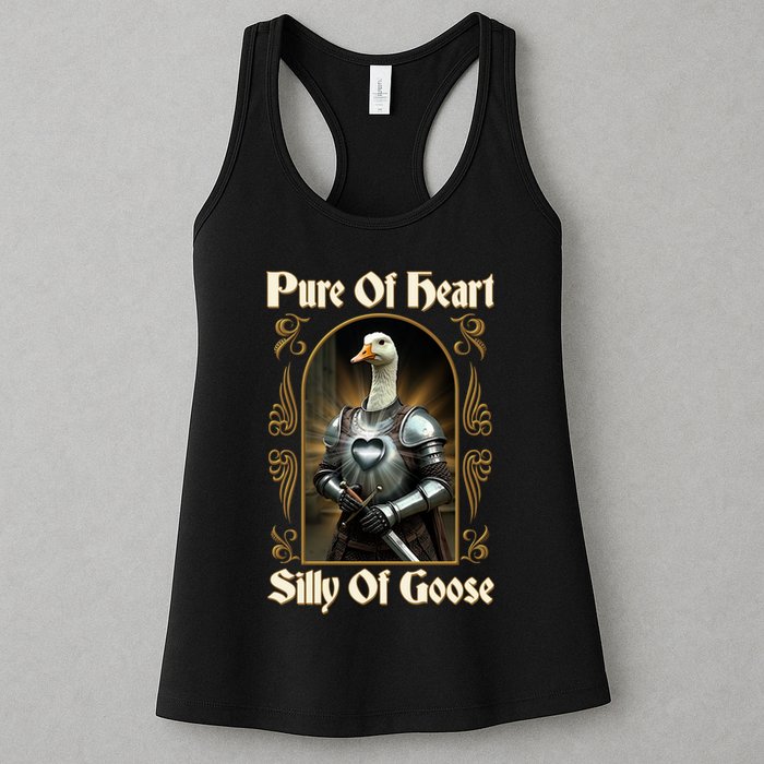 Funny Pure Of Heart Silly Of Goose Sir Goose In Knight Armor Womens Tank Top