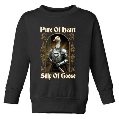 Funny Pure Of Heart Silly Of Goose Sir Goose In Knight Armor Toddler Sweatshirt