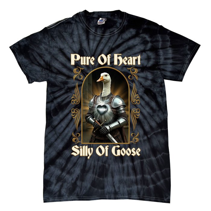 Funny Pure Of Heart Silly Of Goose Sir Goose In Knight Armor Tie-Dye T-Shirt