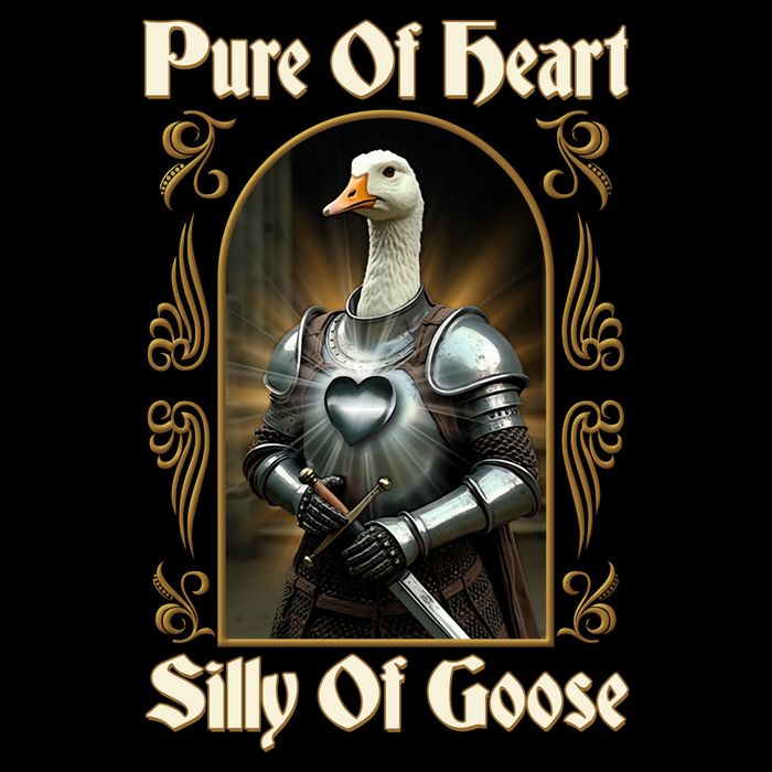 Funny Pure Of Heart Silly Of Goose Sir Goose In Knight Armor Tie-Dye T-Shirt