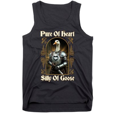 Funny Pure Of Heart Silly Of Goose Sir Goose In Knight Armor Tank Top