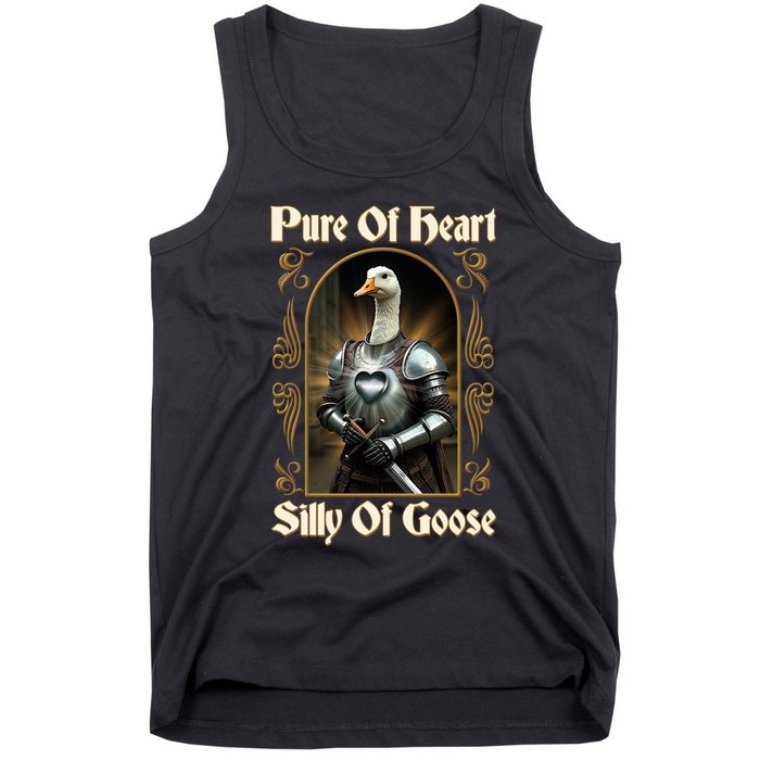 Funny Pure Of Heart Silly Of Goose Sir Goose In Knight Armor Tank Top