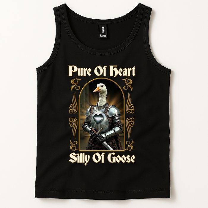 Funny Pure Of Heart Silly Of Goose Sir Goose In Knight Armor Tank Top