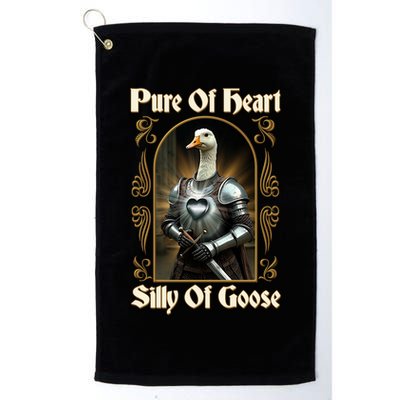 Funny Pure Of Heart Silly Of Goose Sir Goose In Knight Armor Golf Towel
