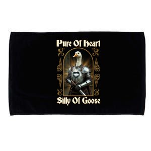 Funny Pure Of Heart Silly Of Goose Sir Goose In Knight Armor Microfiber Hand Towel