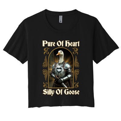 Funny Pure Of Heart Silly Of Goose Sir Goose In Knight Armor Crop Top
