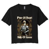 Funny Pure Of Heart Silly Of Goose Sir Goose In Knight Armor Crop Top