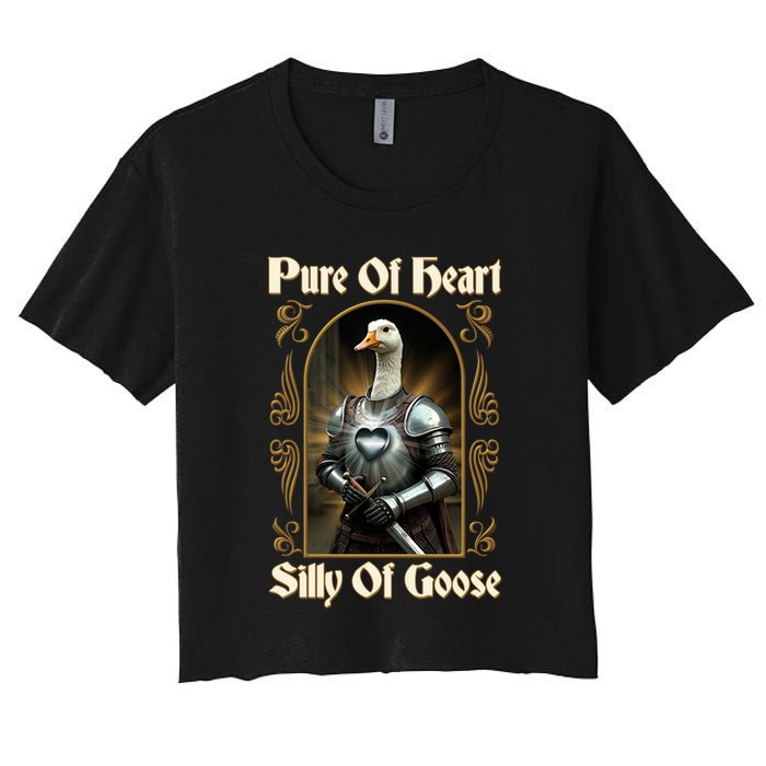 Funny Pure Of Heart Silly Of Goose Sir Goose In Knight Armor Crop Top