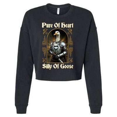 Funny Pure Of Heart Silly Of Goose Sir Goose In Knight Armor Cropped Pullover Crew