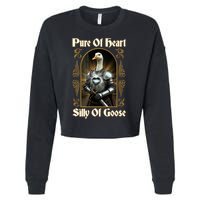 Funny Pure Of Heart Silly Of Goose Sir Goose In Knight Armor Cropped Pullover Crew
