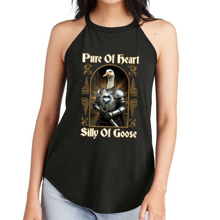 Funny Pure Of Heart Silly Of Goose Sir Goose In Knight Armor Women's Perfect Tri Rocker Tank
