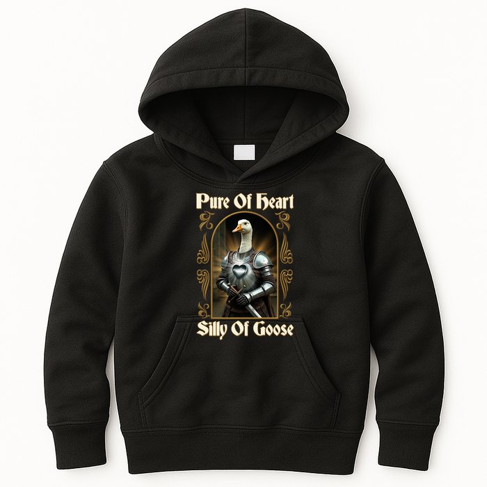 Funny Pure Of Heart Silly Of Goose Sir Goose In Knight Armor Kids Hoodie