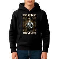 Funny Pure Of Heart Silly Of Goose Sir Goose In Knight Armor Kids Hoodie