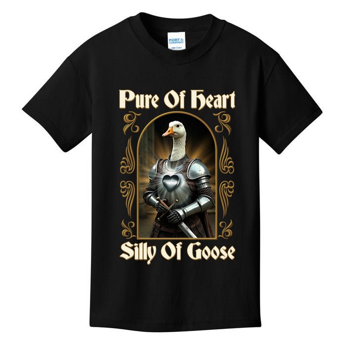 Funny Pure Of Heart Silly Of Goose Sir Goose In Knight Armor Kids T-Shirt