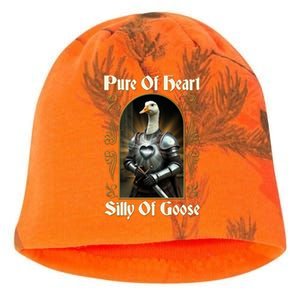 Funny Pure Of Heart Silly Of Goose Sir Goose In Knight Armor Kati - Camo Knit Beanie