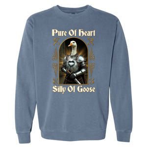 Funny Pure Of Heart Silly Of Goose Sir Goose In Knight Armor Garment-Dyed Sweatshirt