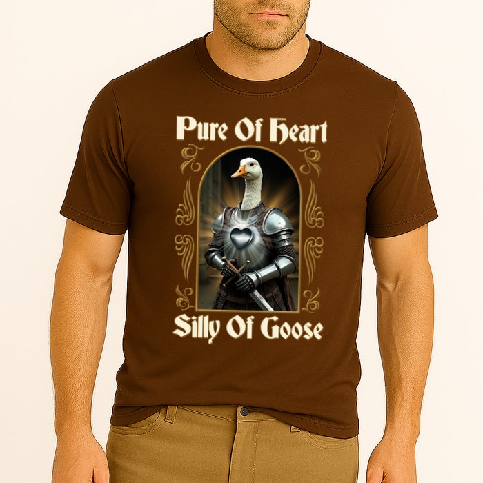Funny Pure Of Heart Silly Of Goose Sir Goose In Knight Armor Performance Shirt