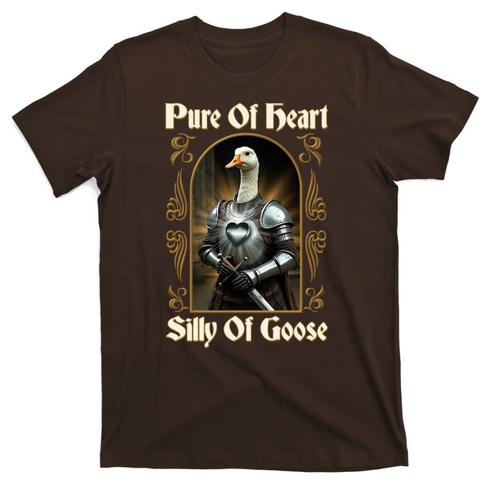 Funny Pure Of Heart Silly Of Goose Sir Goose In Knight Armor T-Shirt