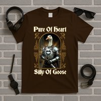 Funny Pure Of Heart Silly Of Goose Sir Goose In Knight Armor T-Shirt