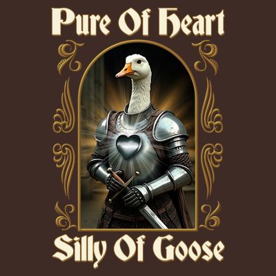 Funny Pure Of Heart Silly Of Goose Sir Goose In Knight Armor T-Shirt