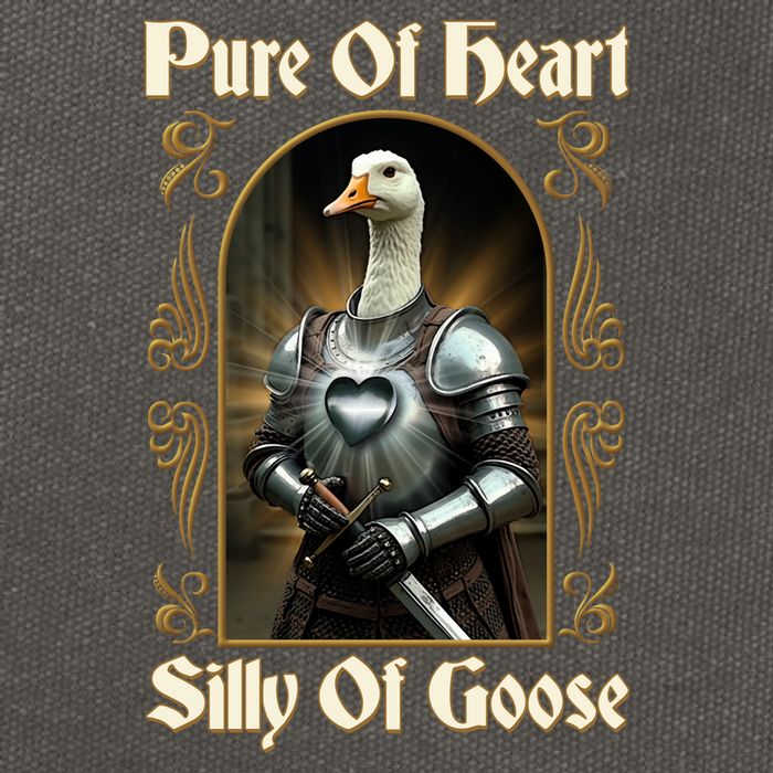 Funny Pure Of Heart Silly Of Goose Sir Goose In Knight Armor Cotton Canvas Backpack