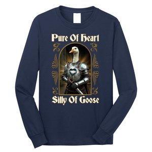 Funny Pure Of Heart Silly Of Goose Sir Goose In Knight Armor Long Sleeve Shirt