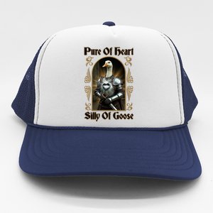 Funny Pure Of Heart Silly Of Goose Sir Goose In Knight Armor Trucker Hat