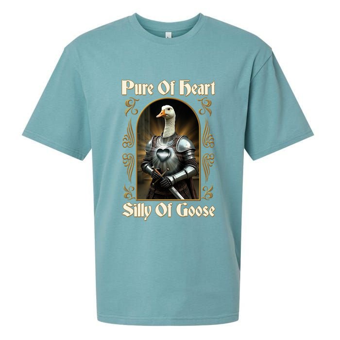 Funny Pure Of Heart Silly Of Goose Sir Goose In Knight Armor Sueded Cloud Jersey T-Shirt