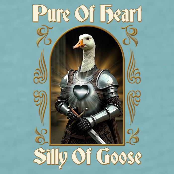 Funny Pure Of Heart Silly Of Goose Sir Goose In Knight Armor Sueded Cloud Jersey T-Shirt