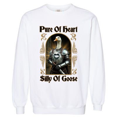 Funny Pure Of Heart Silly Of Goose Sir Goose In Knight Armor Garment-Dyed Sweatshirt