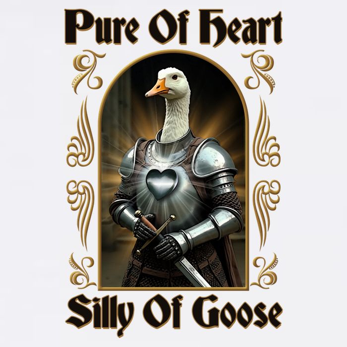 Funny Pure Of Heart Silly Of Goose Sir Goose In Knight Armor Garment-Dyed Sweatshirt