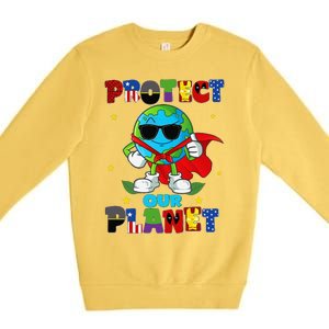 Funny Protect Our Planet Cute Earthday Teacher Cute Premium Crewneck Sweatshirt