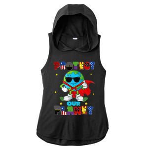 Funny Protect Our Planet Cute Earthday Teacher Cute Ladies PosiCharge Tri-Blend Wicking Draft Hoodie Tank