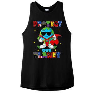 Funny Protect Our Planet Cute Earthday Teacher Cute Ladies PosiCharge Tri-Blend Wicking Tank