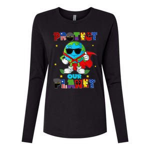 Funny Protect Our Planet Cute Earthday Teacher Cute Womens Cotton Relaxed Long Sleeve T-Shirt