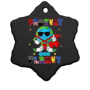 Funny Protect Our Planet Cute Earthday Teacher Cute Ceramic Star Ornament