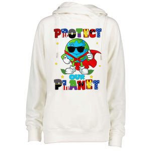 Funny Protect Our Planet Cute Earthday Teacher Cute Womens Funnel Neck Pullover Hood