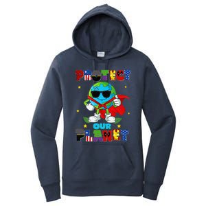 Funny Protect Our Planet Cute Earthday Teacher Cute Women's Pullover Hoodie