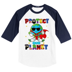 Funny Protect Our Planet Cute Earthday Teacher Cute Baseball Sleeve Shirt