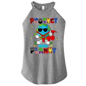 Funny Protect Our Planet Cute Earthday Teacher Cute Women's Perfect Tri Rocker Tank