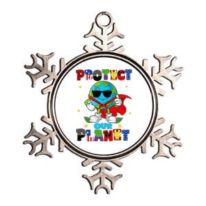 Funny Protect Our Planet Cute Earthday Teacher Cute Metallic Star Ornament