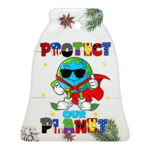 Funny Protect Our Planet Cute Earthday Teacher Cute Ceramic Bell Ornament