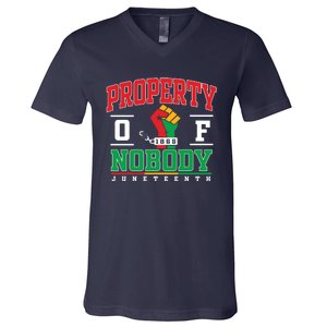 Freedom Property Of Nobody Juneteenth Black History 1865 V-Neck T-Shirt