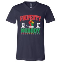 Freedom Property Of Nobody Juneteenth Black History 1865 V-Neck T-Shirt