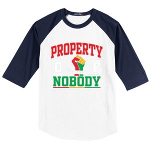 Freedom Property Of Nobody Juneteenth Black History 1865 Baseball Sleeve Shirt