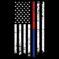 Firefighter Police Officer Red & Blue Line Flag City Backpack